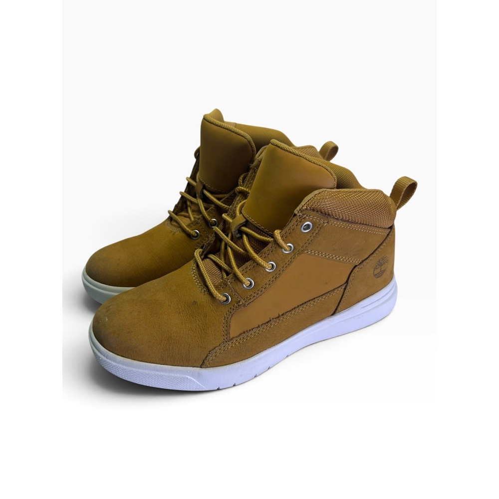 Timberland Kids Allston Mid Lace Up Sneaker Boots Youth Size 2 Wheat Nubuck